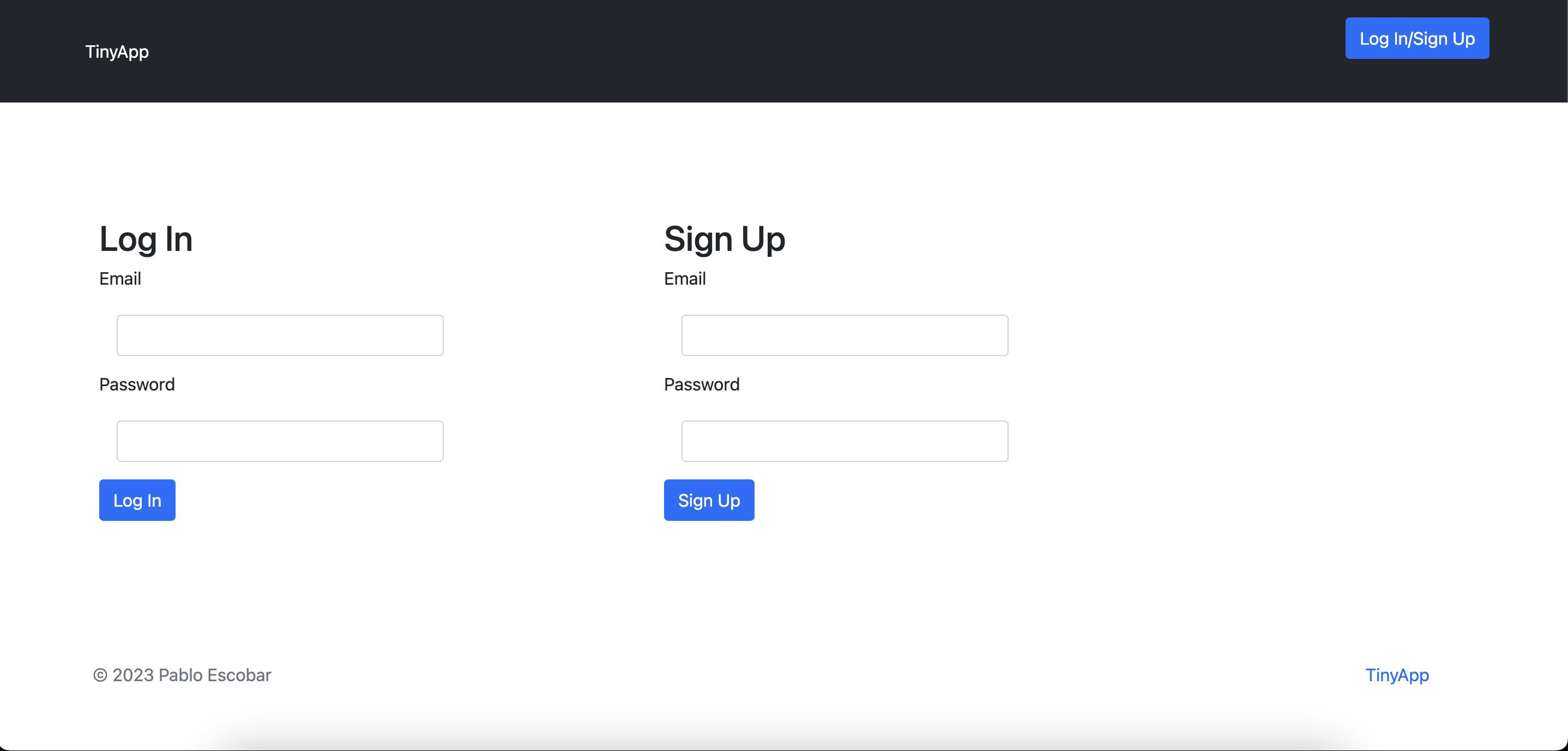 Log In/Sign Up Page